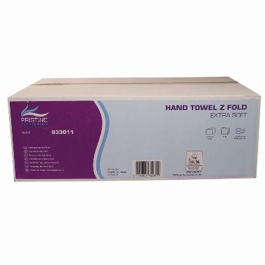 Håndklædeark Pristine Extra soft Z fold 2 lag nyfiber 20,6 x 24 x 8